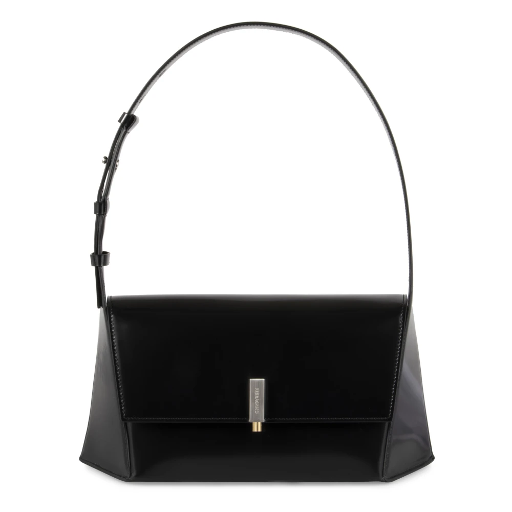 Ferragamo Women's Black Geometric Shoulder Bag - Shoulder Bags - One Size - Bags