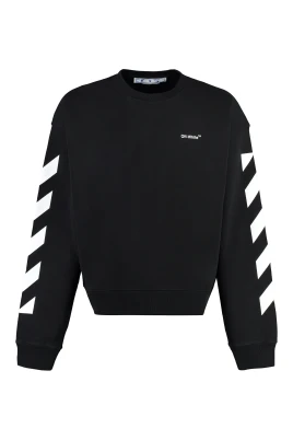 Sweatshirt med rund hals i bomull