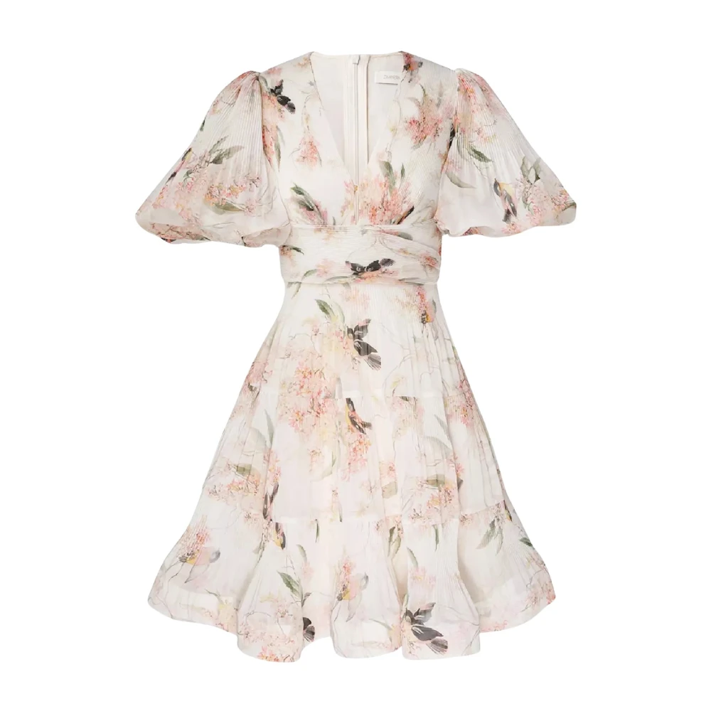 Zimmermann Women's White Floral Pleated Mini Dress - Short Dresses - Xs - Dresses