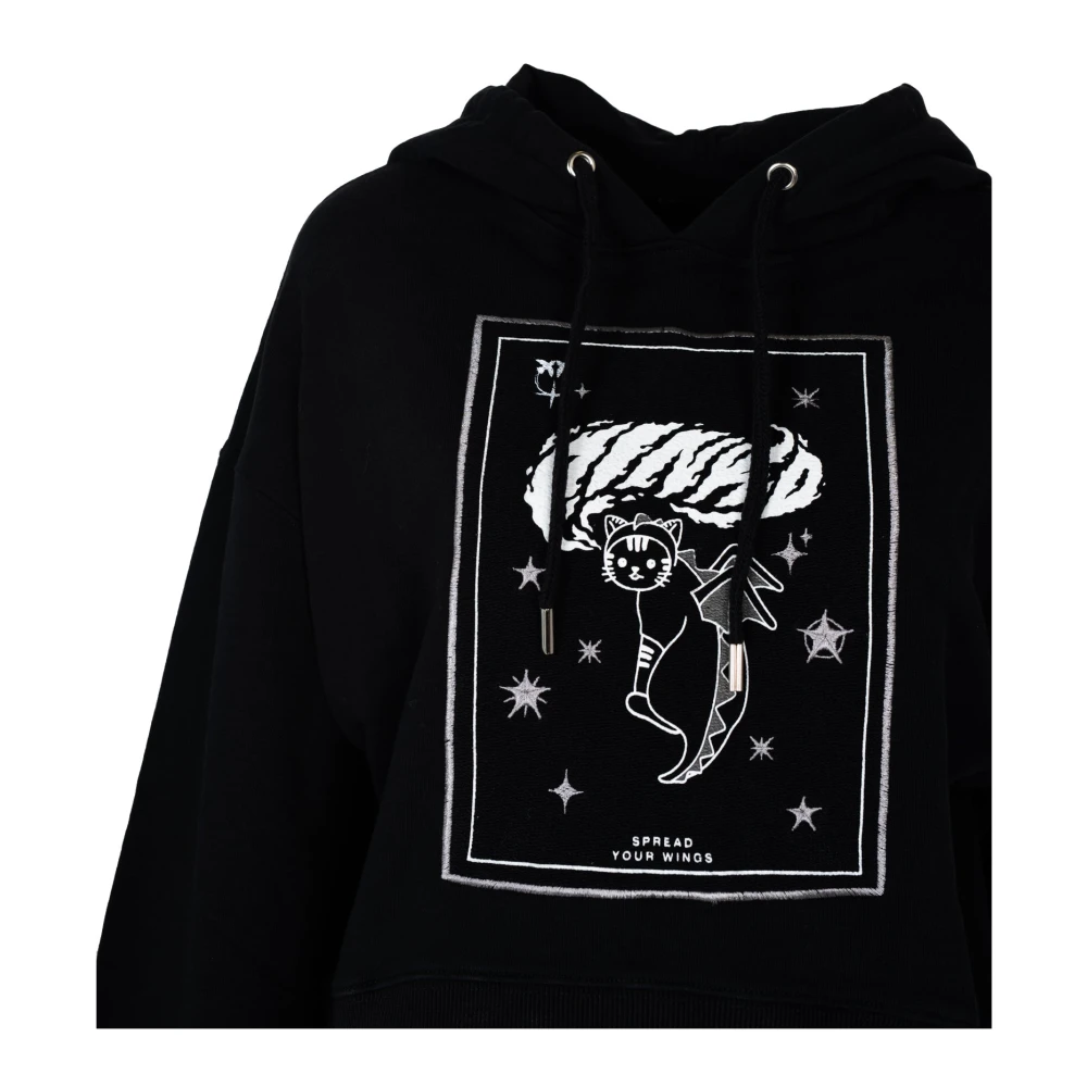 pinko Hoodie met geborduurde print Black Dames