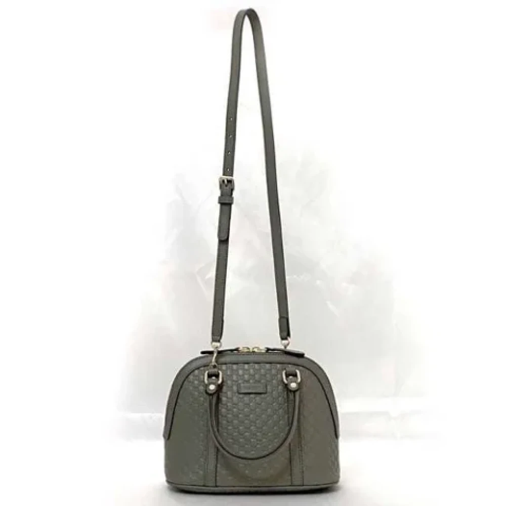 Gucci Vintage Pre-owned Leather gucci-bags Gray Dames