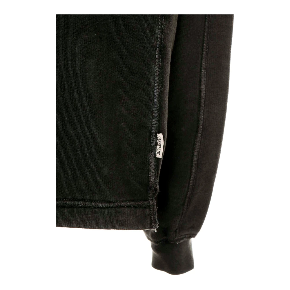 Represent Vintage Washed Stepped Hem Sweatshirt Black Heren