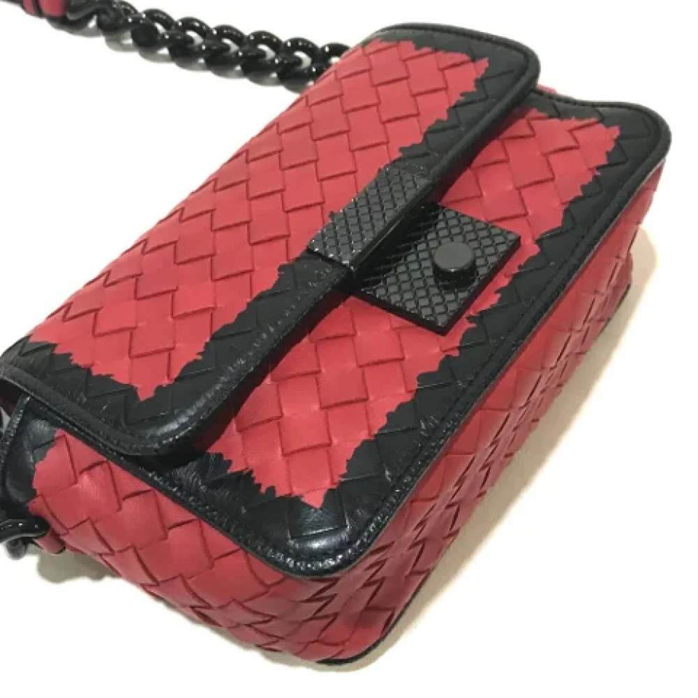 Bottega Veneta Vintage Pre-owned Leather shoulder-bags Red Dames