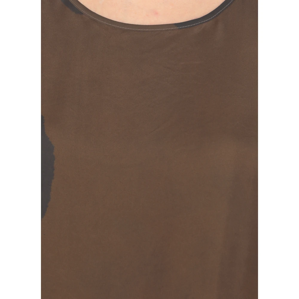 UMA Wang Mouwloze jurk met contrasterende kleuren Brown Dames