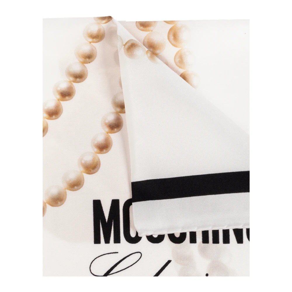 Moschino Zijden sjaal White Heren