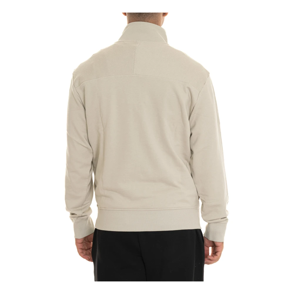 Boss Half Zip Corduroy Sweatshirt met Zakken Beige Heren