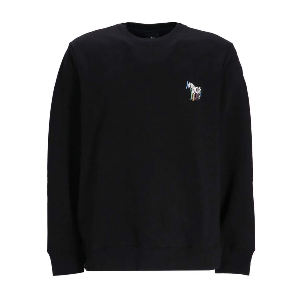 PS By Paul Smith Zebra Logo Zwarte Katoenen Sweatshirt Black Heren