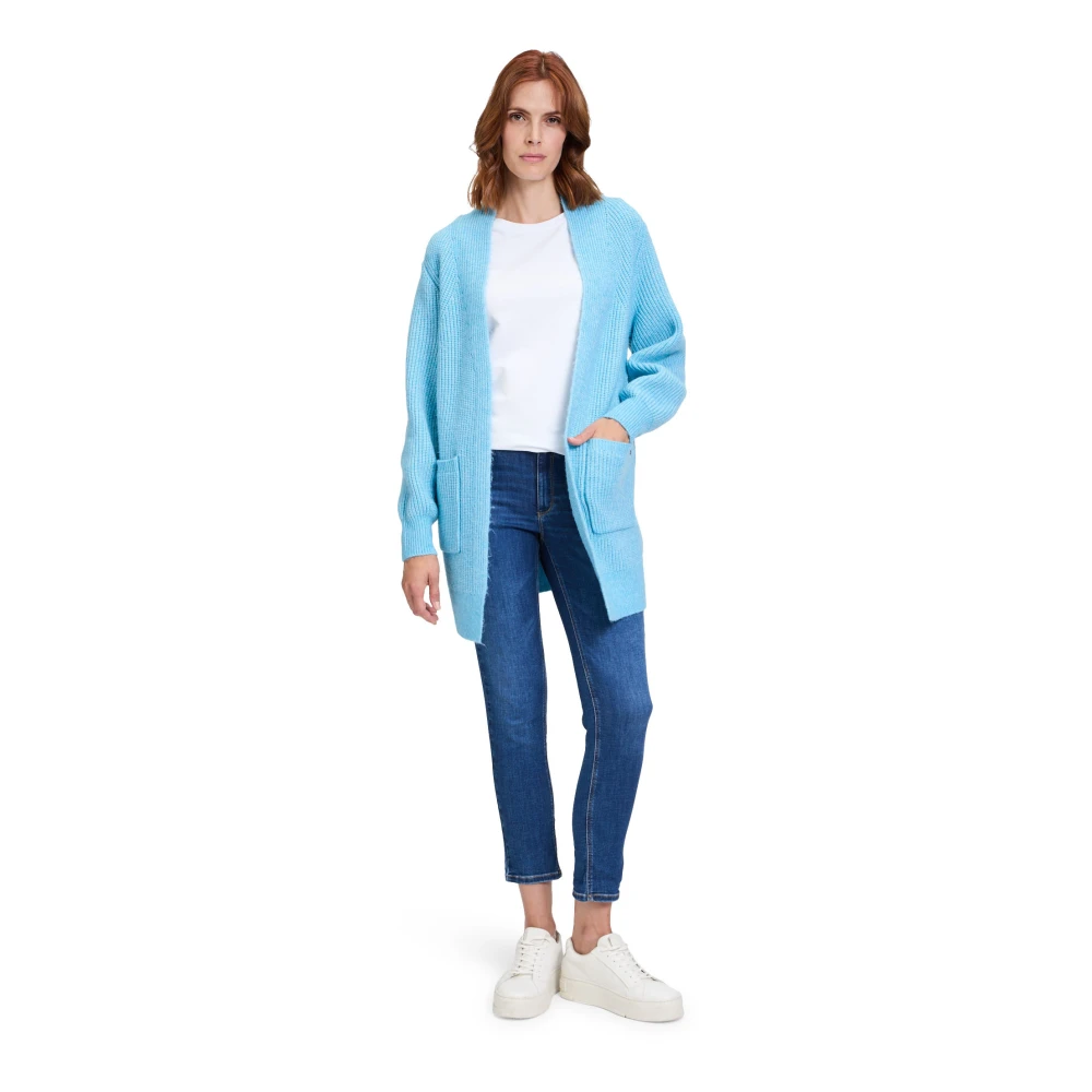 Betty & Co Gebreid Vest zonder Sluiting Blue Dames