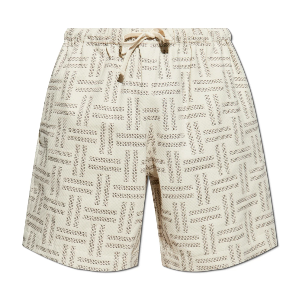 Kenzo Elastische Taille Weefshorts Beige Heren