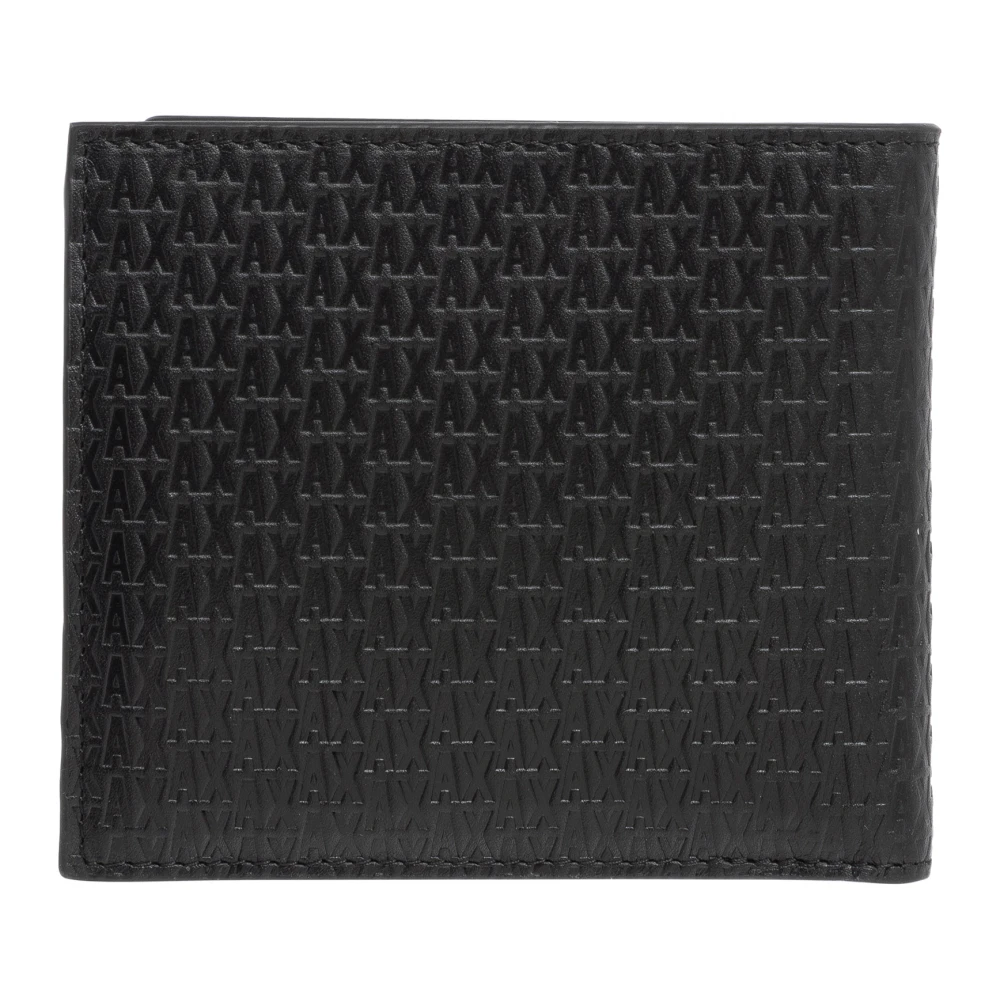 Armani Exchange Portemonnee met logopatroon en kaartsleuven Black Heren