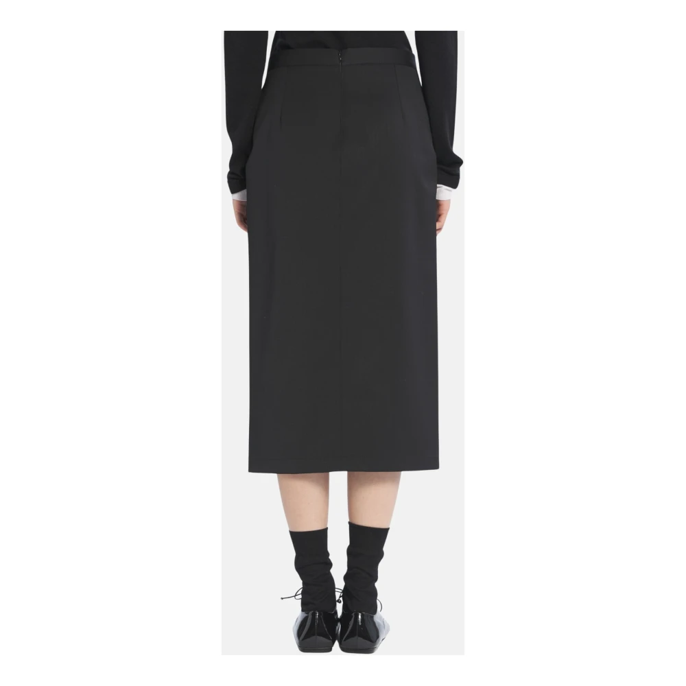 Barena Venezia Wollen rok met zijsplit Black Dames