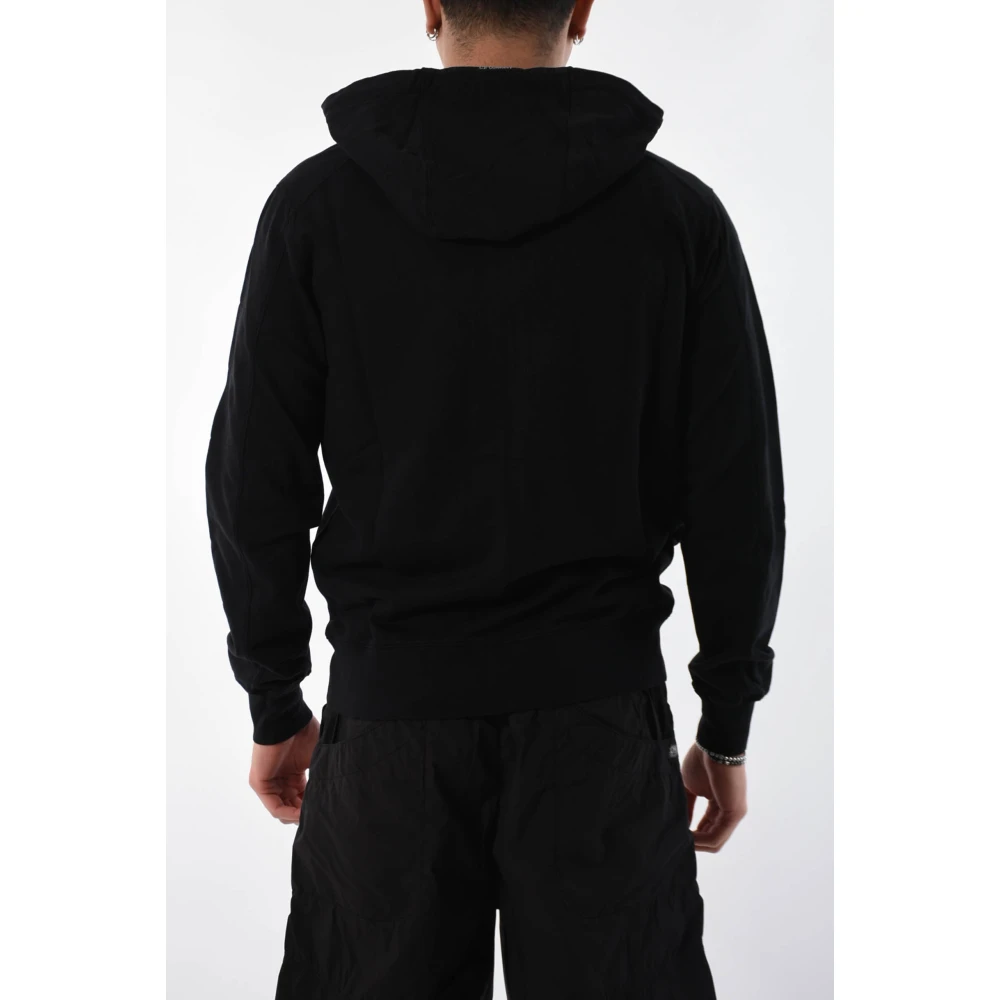C.P. Company Katoenen hoodie met rits en goggle-detail Black Heren