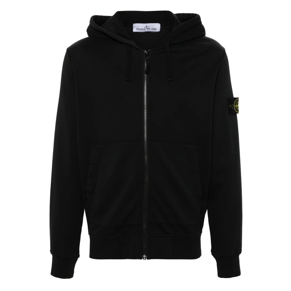 Stone Island Full Zip Hoodie met Capuchon Black Heren