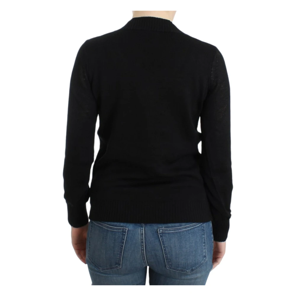 Costume National Elegante V-hals trui in Zwart Black Dames