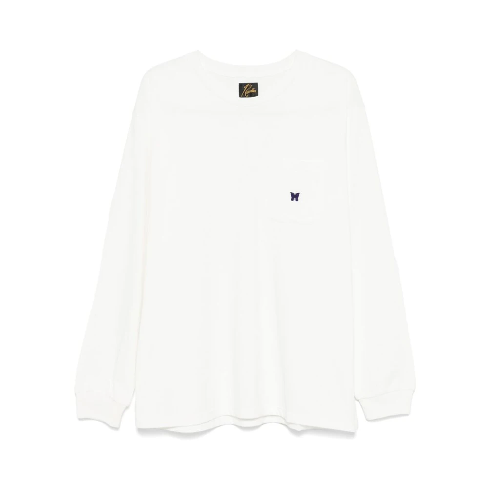 Needles Witte Crew Neck Sweater met Zak White Heren