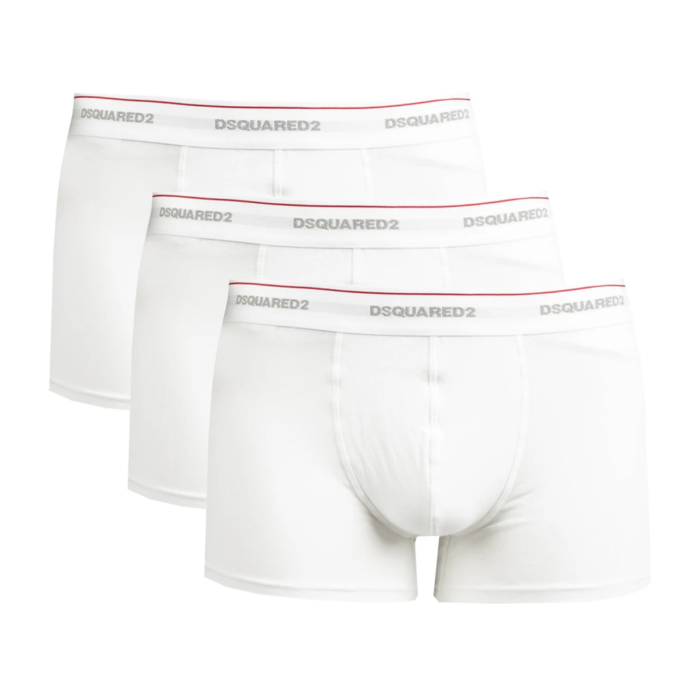 Dsquared2 3-Pack Trunks med Stretchtyg White, Herr