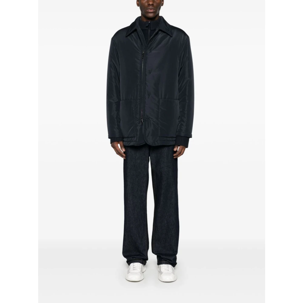 Emporio Armani Blauwe regenjas met ritssluiting Blue Heren