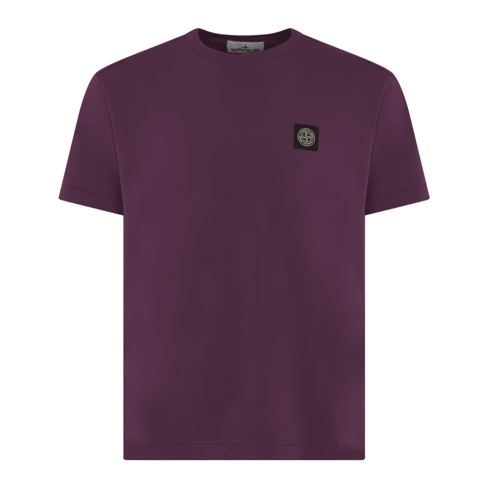 Stone Island Herr T-shirt Klassisk Passform Purple, Herr