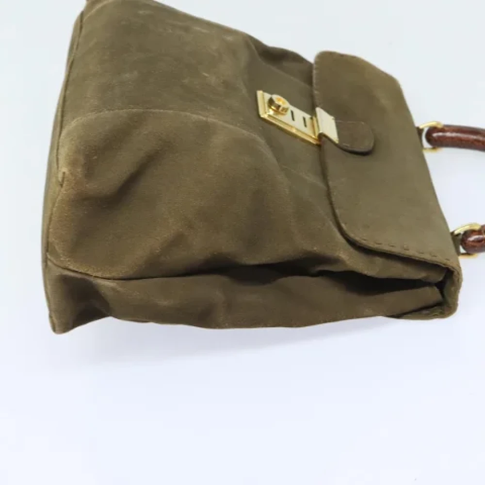 Prada Vintage Pre-owned Suede handbags Brown Dames