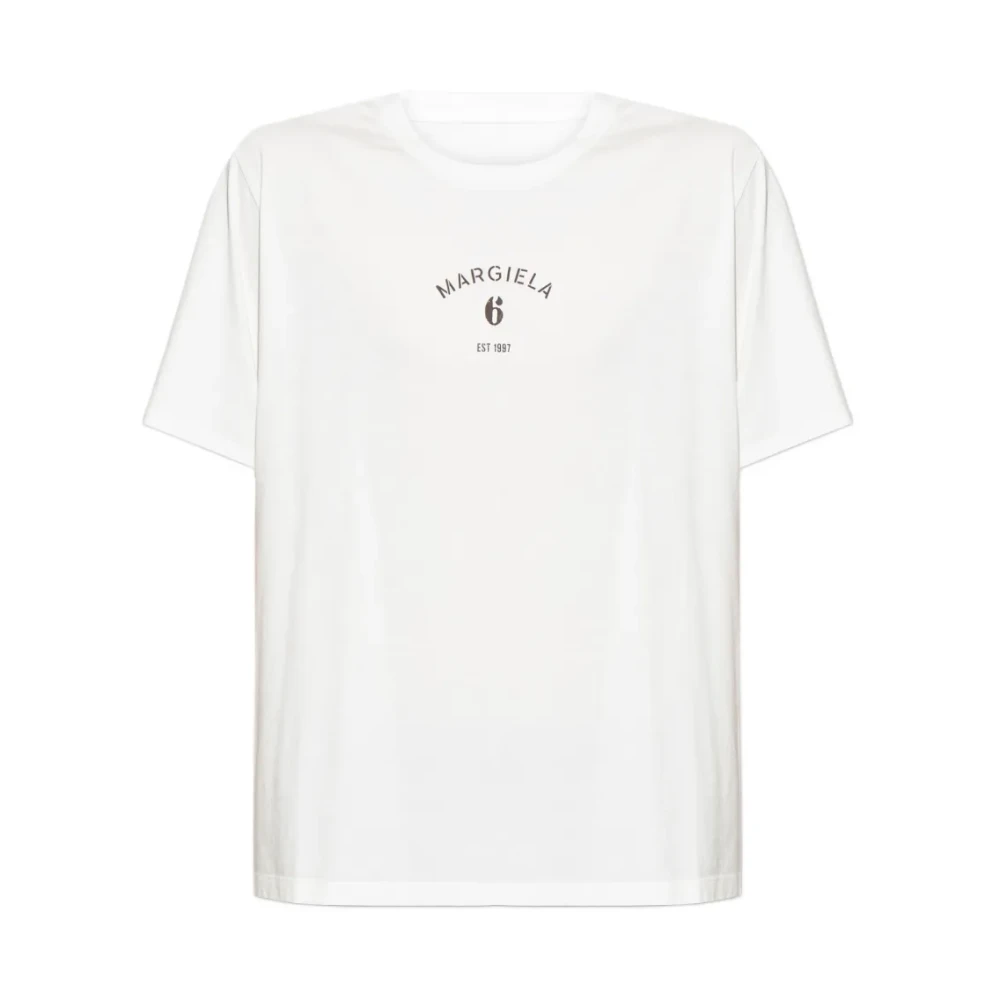 Mm6 Maison Margiela Men's White Graphic Print T-Shirt