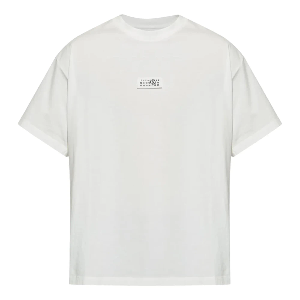 Mm6 Maison Margiela Men's White T-Shirts, M, Numeric T-Shirt