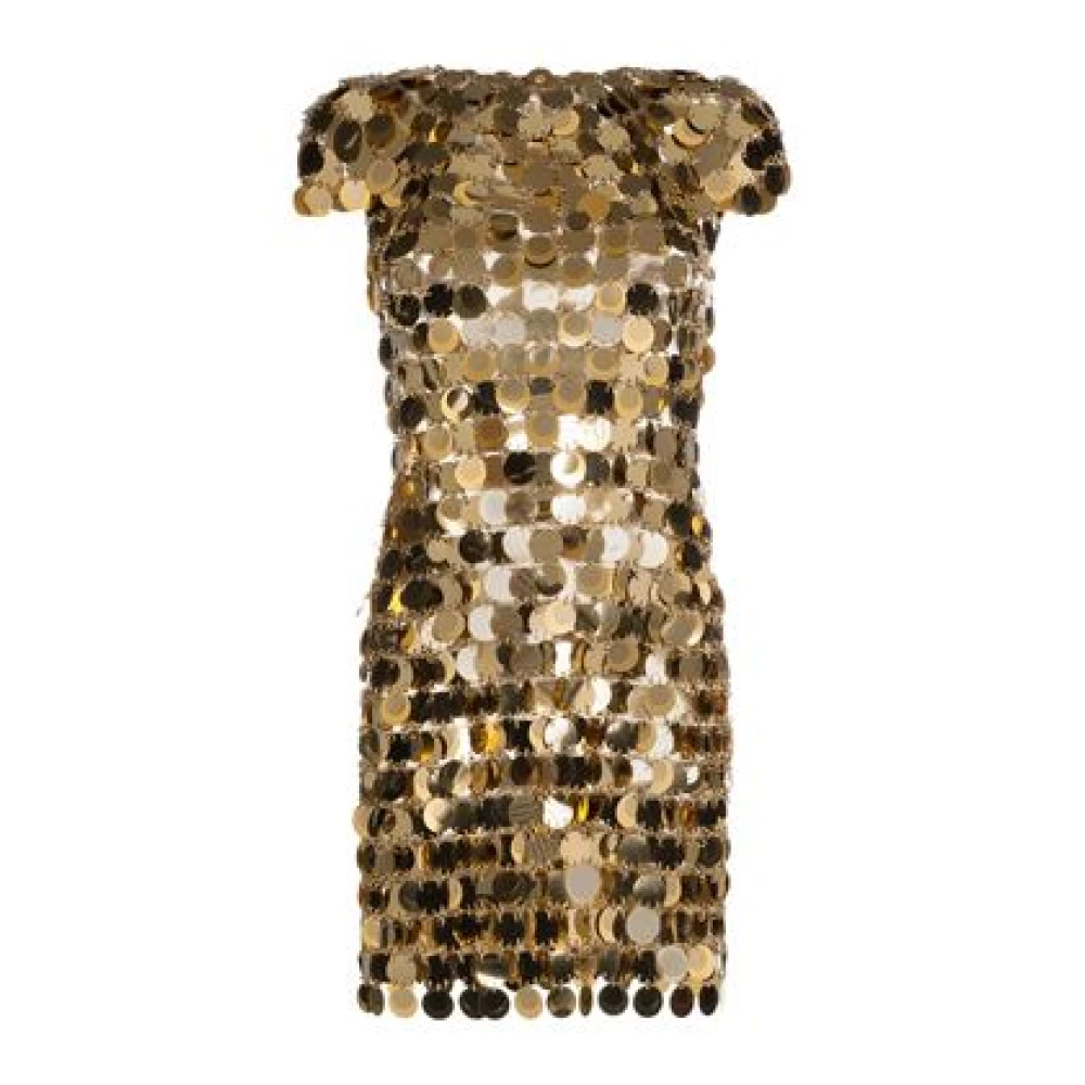 Paco Rabanne Gouden jurken voor vrouwen Beige Dames