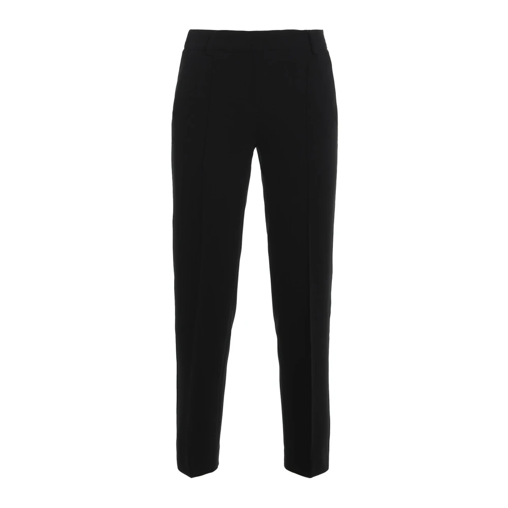 Michael Kors Zwarte Crepe Pantalone met Rits Sluiting Black Dames