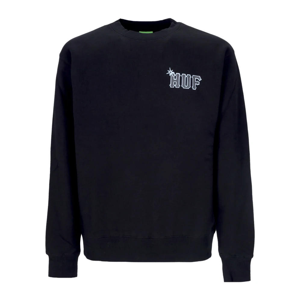 Huf Men's Black Sweatshirts, S, Crewneck Sweatshirt With Logo