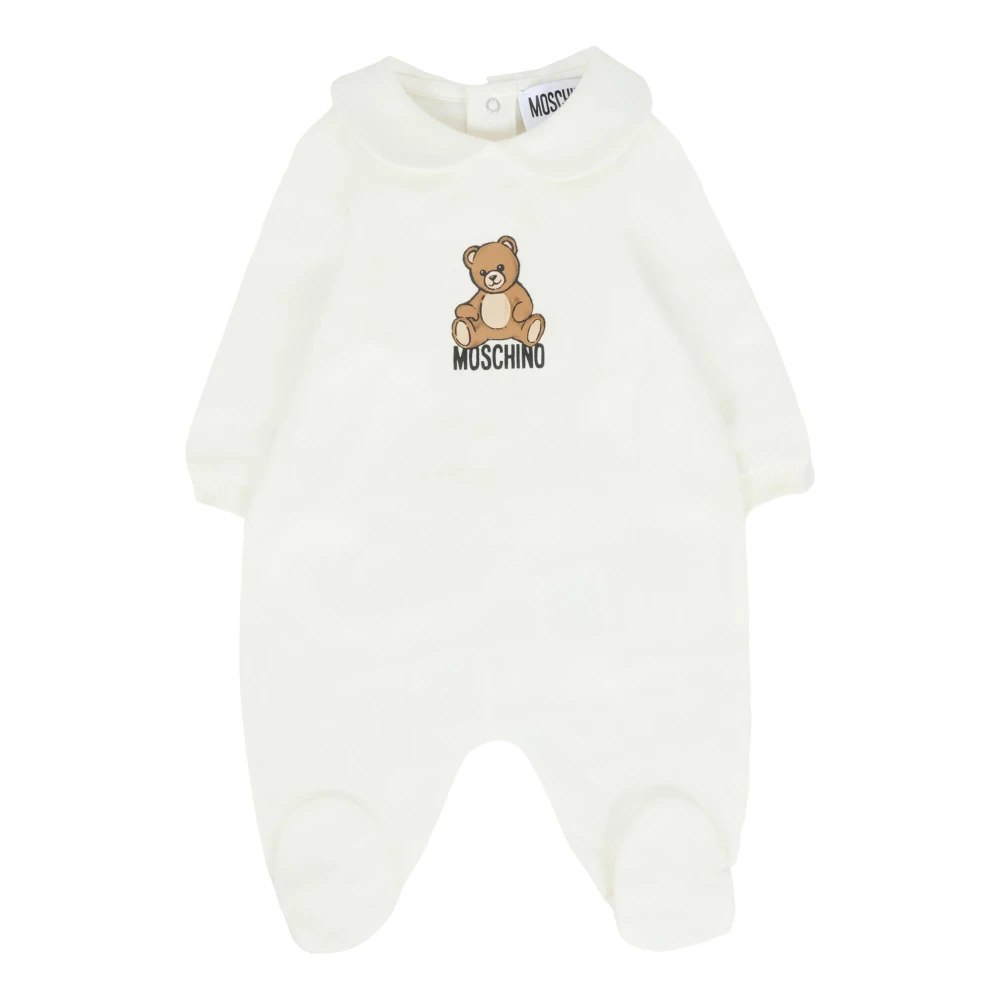 Moschino Unisex Beige Teddy Bear Print Ivory Rompers