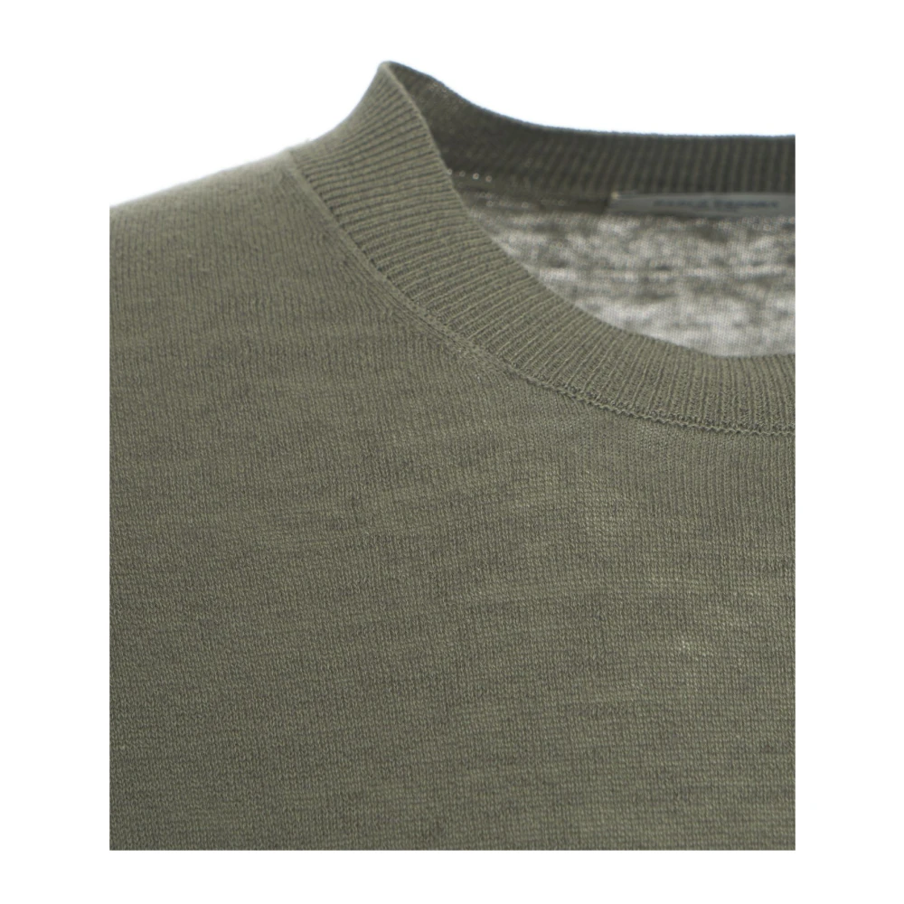 Paolo Pecora Groene Crew Neck Sweater Ss25 Green Heren