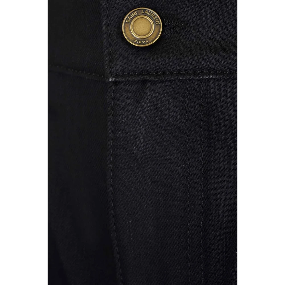 Saint Laurent Slim Jeans van Katoen en Elastaan Black Heren