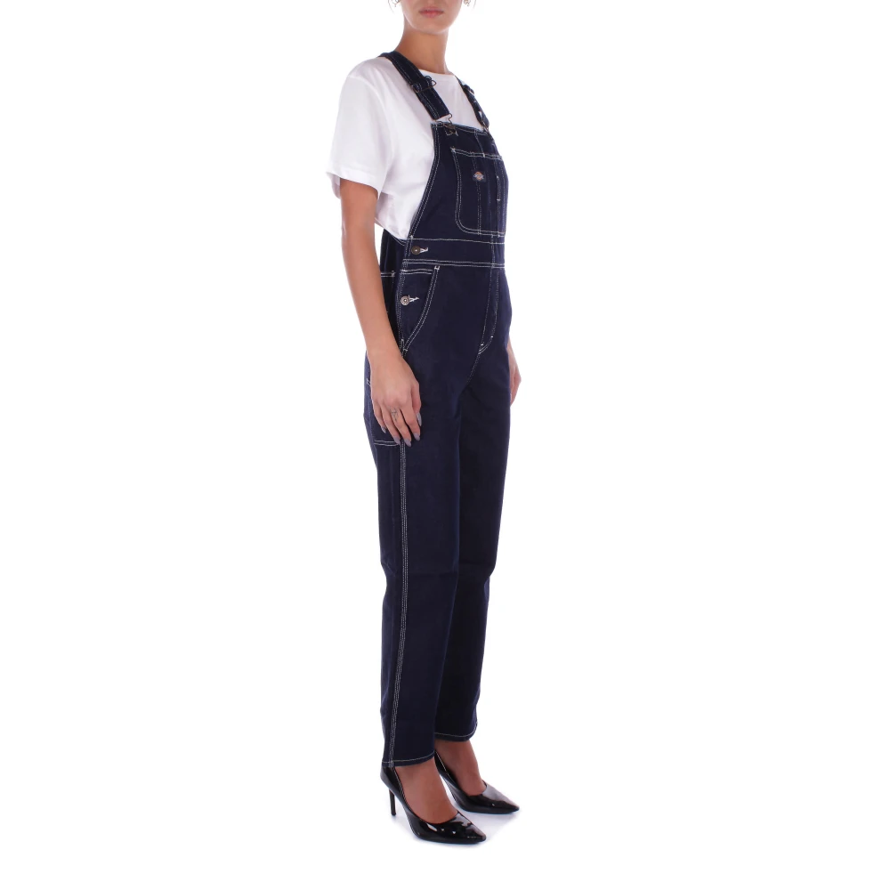 Dickies Denim Overall Jurk met Zakken Blue Dames