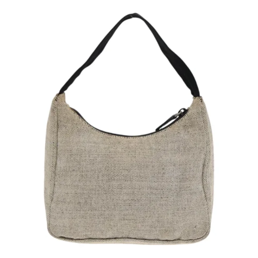 Prada Vintage Pre-owned Canvas handbags Gray Dames