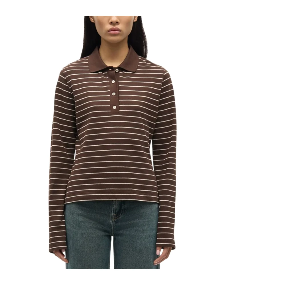 Samsøe Samsøe Polo Shirts, Female, S, Samia Ls Polo 15888 Brown