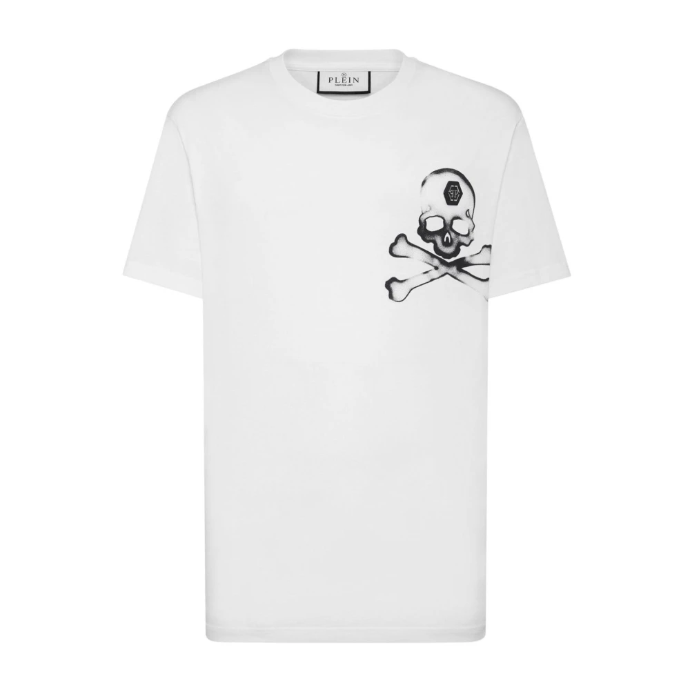 Philipp Plein Gotisk Skull Print Bomull T-shirt White, Herr