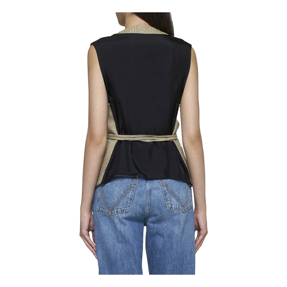 Bottega Veneta Prince of Wales Vest Beige Dames