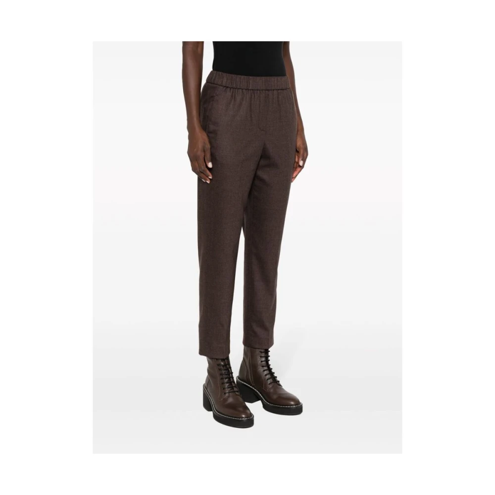 PESERICO Cropped Trousers Brown Dames
