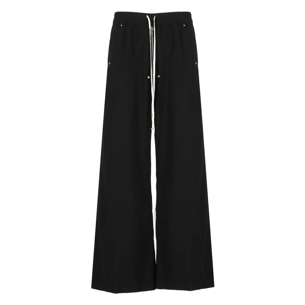 Rick Owens Svarta Palazzo Byxor Elastisk Midja Black, Herr