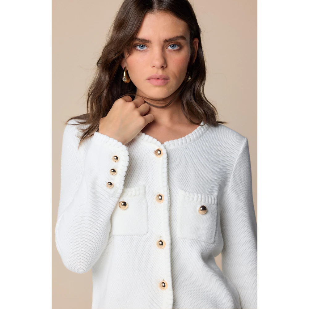 Kocca Stijlvolle Cardigans voor een Chic Look White Dames