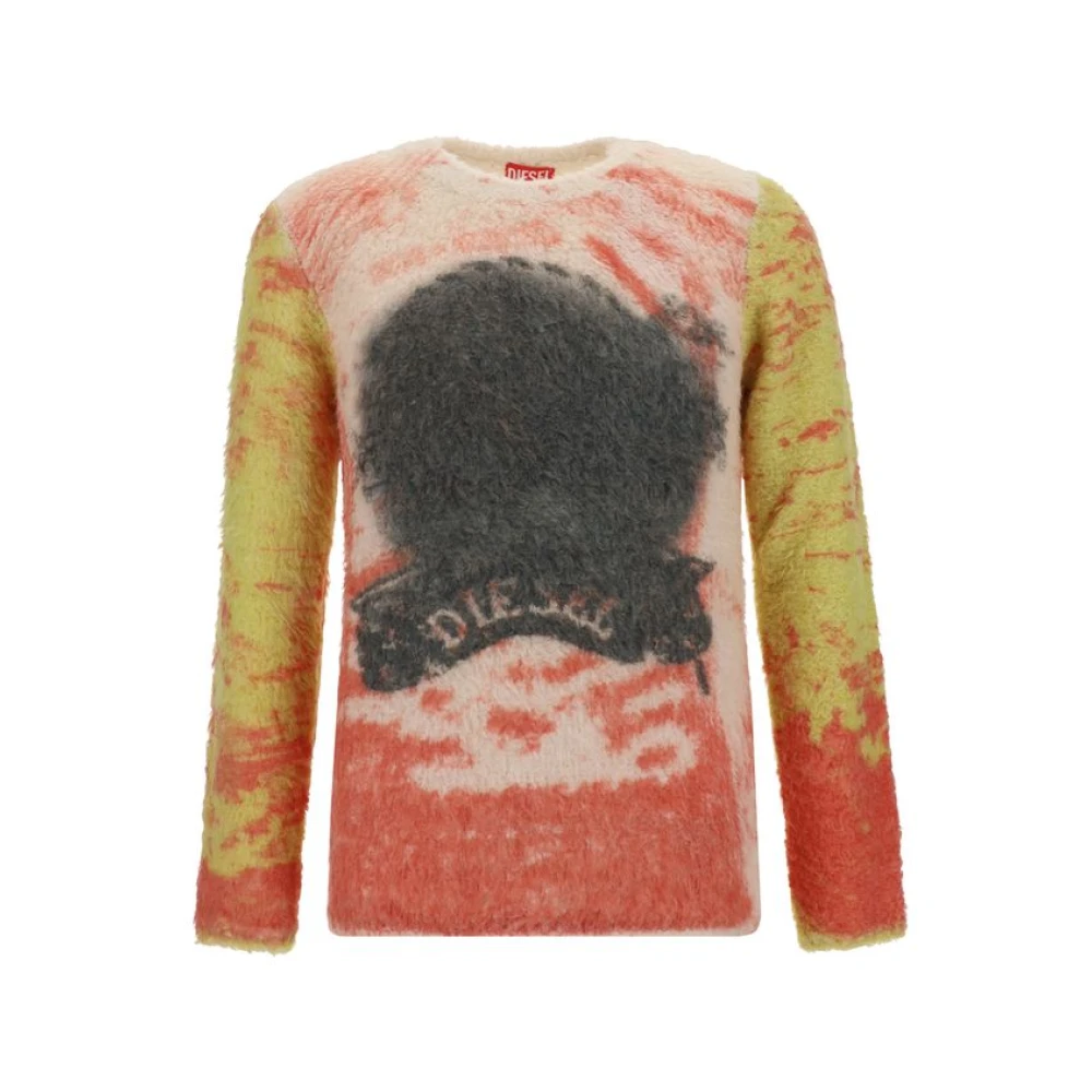 Diesel Kleurrijke Geribbelde Pullover Sweater Multicolor Heren