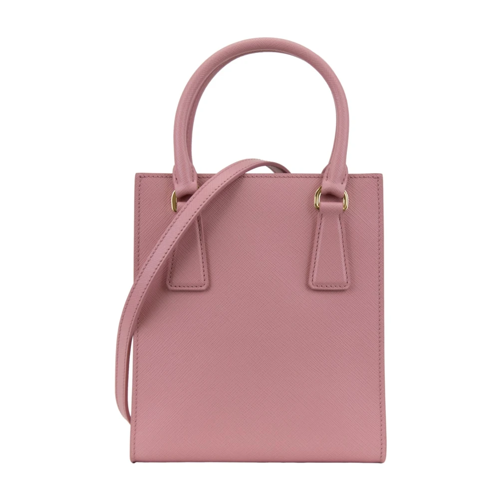 Prada Dames Saffiano Leren Schoudertas Pink Dames