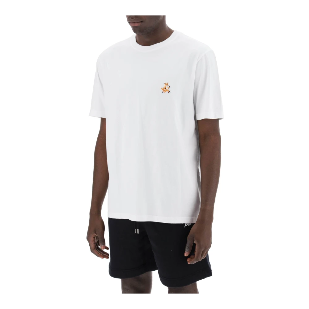 Maison Kitsuné Speedy Fox Geborduurd T-shirt White Heren
