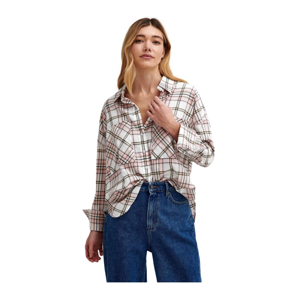 Barbour Marnie Geruite Shirt in Roze Multicolor Dames