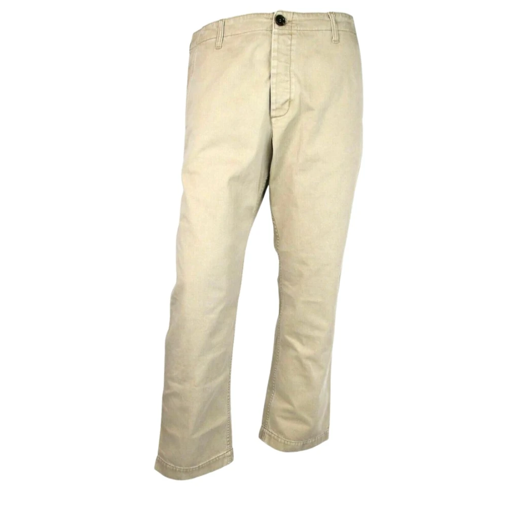 Gucci Lichtbruine Gewassen Katoenen Broek Beige Heren