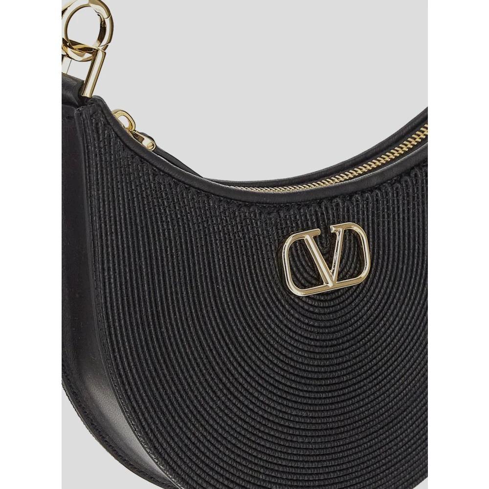 Valentino Garavani Leren Logo Tas Black Dames