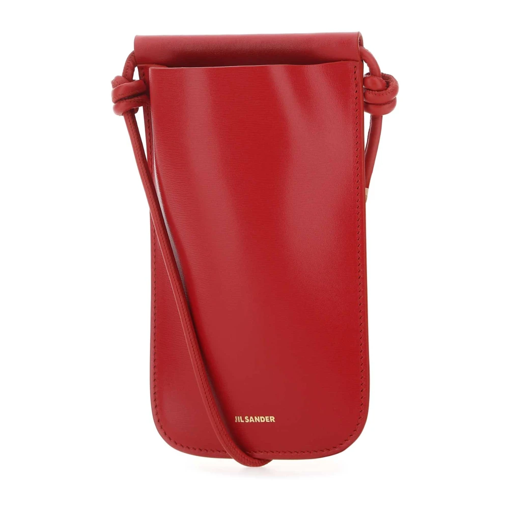 Jil Sander Rood Leren Telefoonhoesje Stijlvolle Accessoire Red Dames