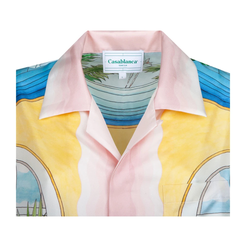 Casablanca Grafische Print Zijden Shirt Multicolor Dames