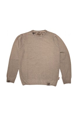 pull-en-laine-marron-a-col-rond