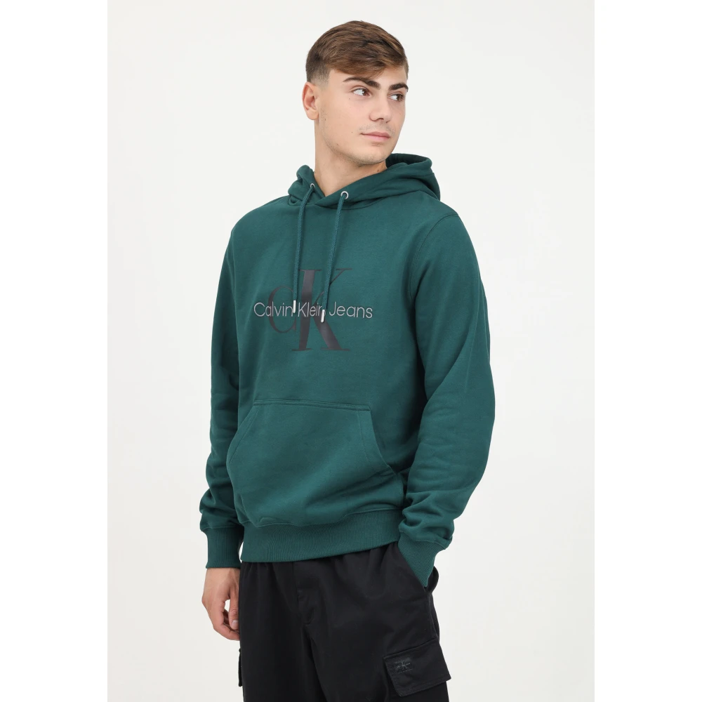 Calvin Klein Jeans Groene hoodie met logoprint Green Heren