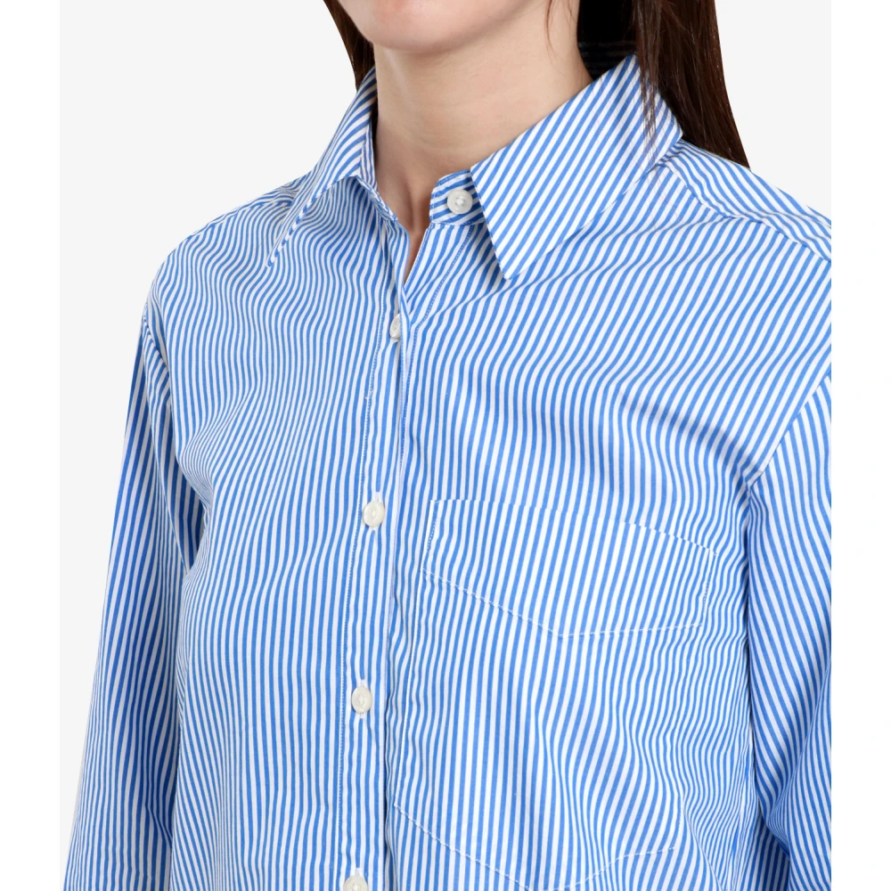 Roy Roger's Gestreepte Poplin Kraag Shirt Multicolor Dames